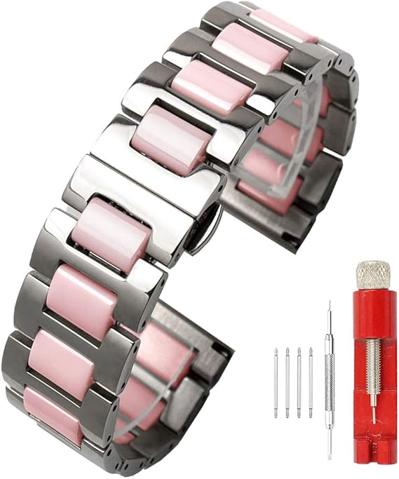 Amazon 時計バンド mm交換ベルトピンクセラミックステンレス 金属ベルト腕時計 レディース時計ストラップ 簡単交換ベルト 時計バンド 腕時計 通販