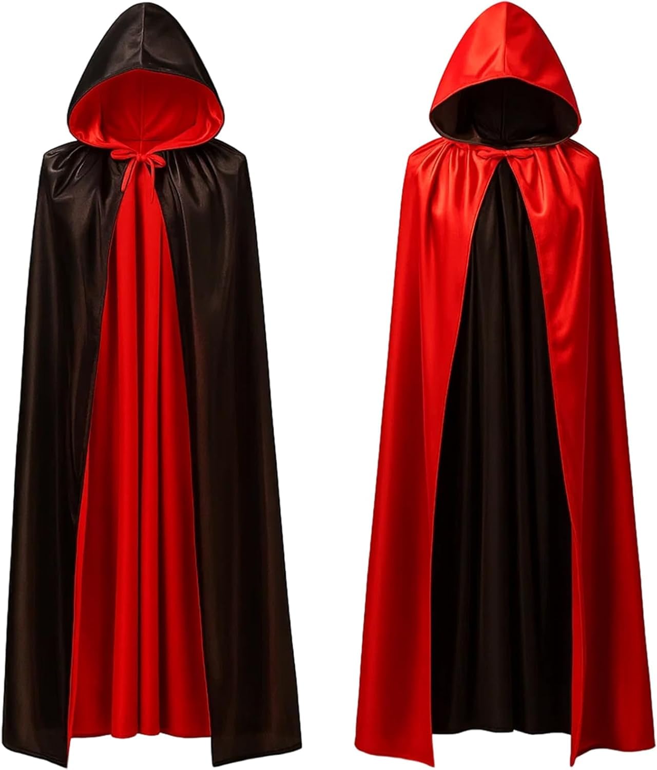 Red Riding Hood Costume Adult, Easter Red Cape Adult Costume, Double Sided Red and Black Cloak with 140 cm Length, Elegant Red Cloak Adult Attire with world book day costumes and Cosplay Events