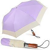 Lejorain Compact Golf Umbrella Large - 54inch Travel Big Portable Automatic Folding Umbrella Windproof for Men Heavy Duty 210T Dupont Teflon Coated Umbrella for Rain