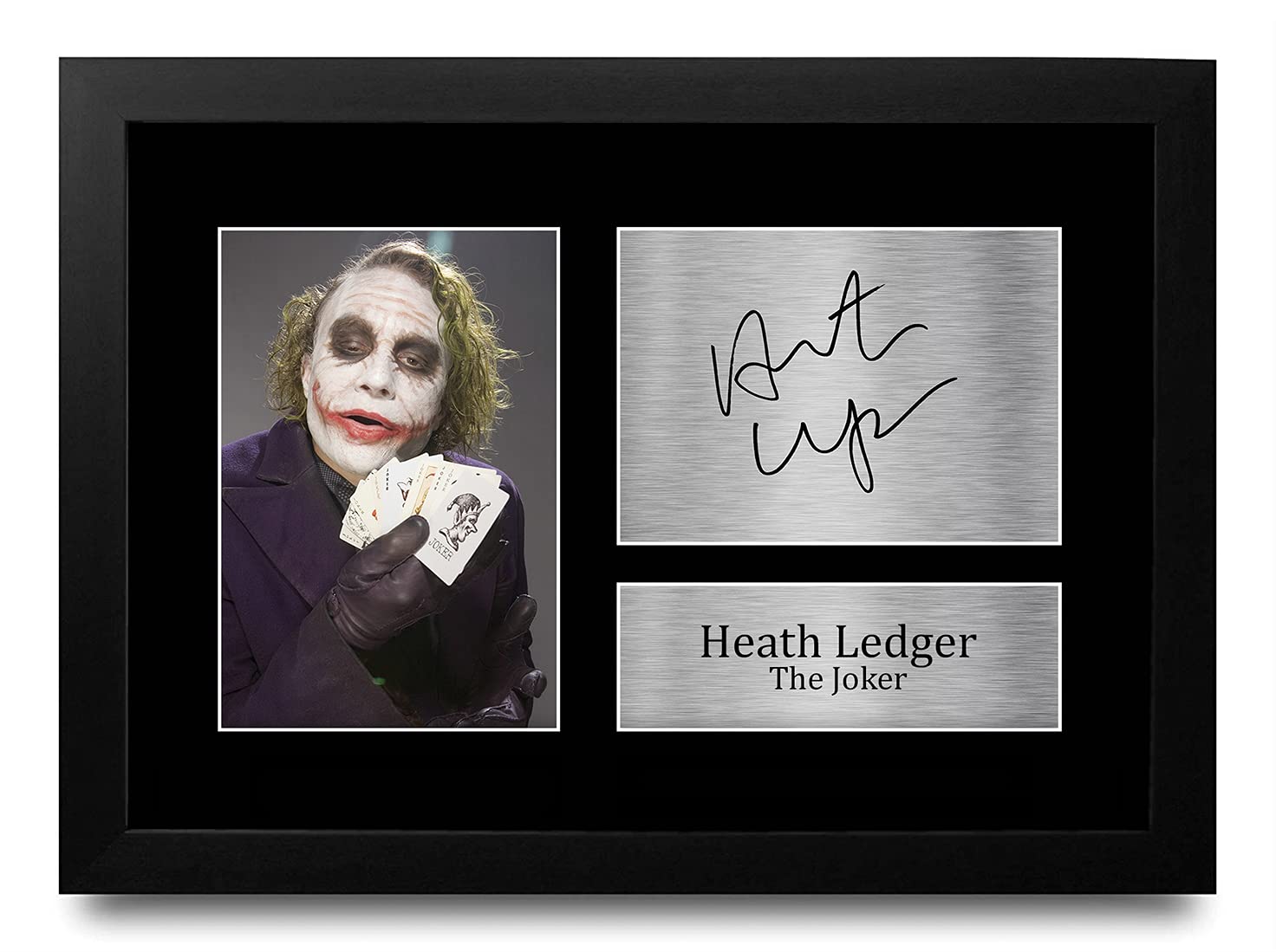 HWC Trading FR Heath Ledger Gift Signed FRAMED A4 Printed Autograph The Joker Batman Gifts Print Photo Picture Display โ image 1
