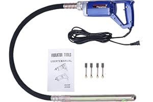Bizoepro Hand Held Power Concrete Vibrators 15000 RPM Electric Concrete Vibrator 1500W 2HP 6.6 ft Handheld Construction Portable Pencil Concrete Vibrabrater