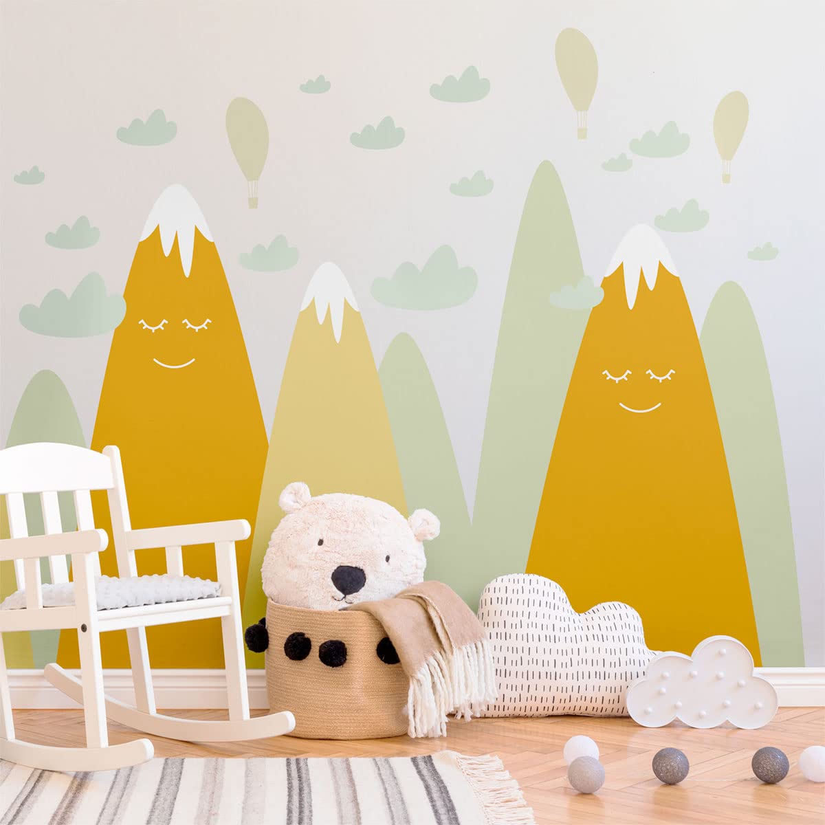 Ambiance EMAKA Children's Wall Stickers – Giant Wall Sticker – Scandinavian Mountains – 70 x 105 cm