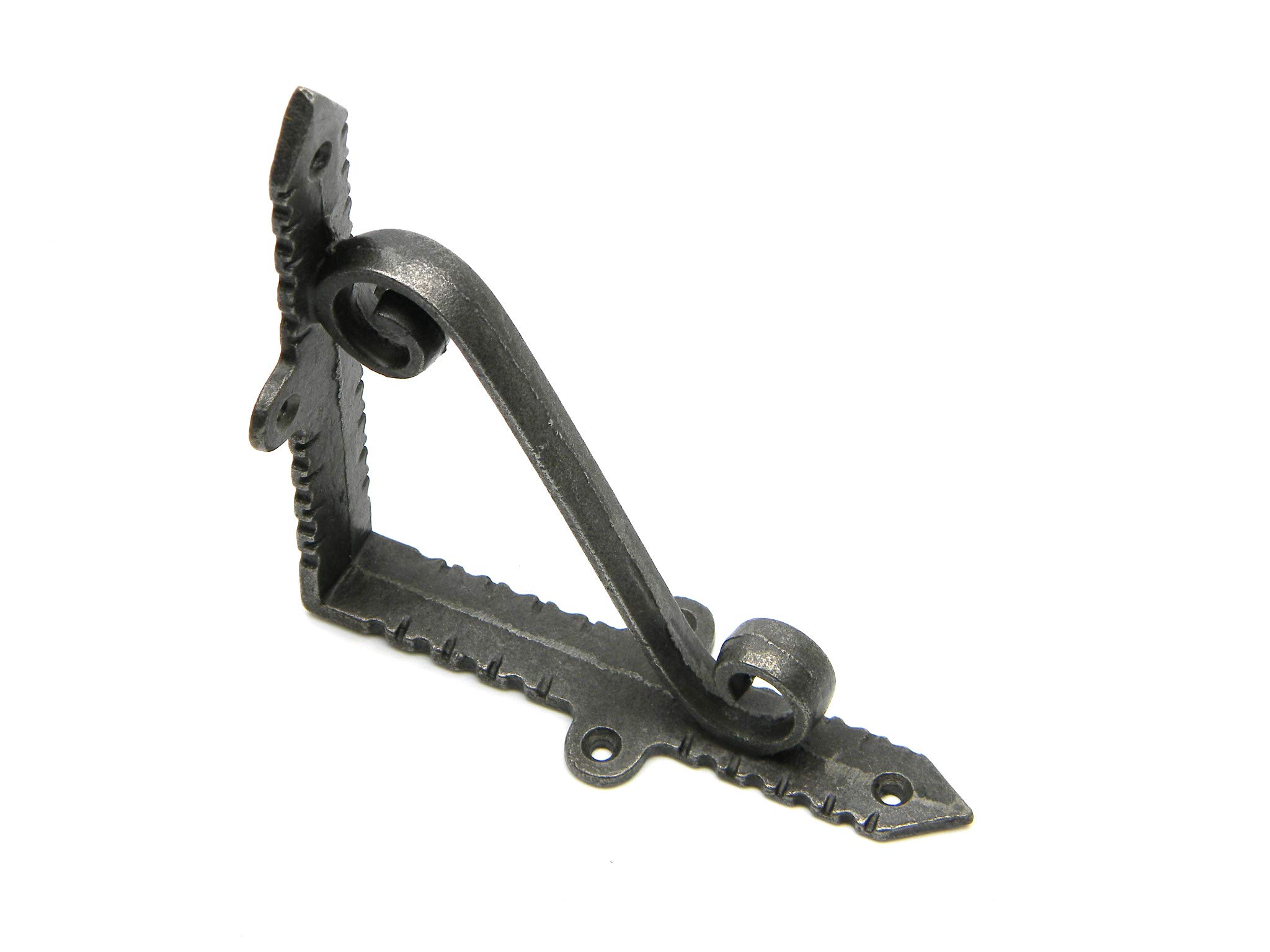 Pair of Small Shelf Brackets Simple Scroll Antique Cast - 130mm x 130mm / 5.0" x 5.0"