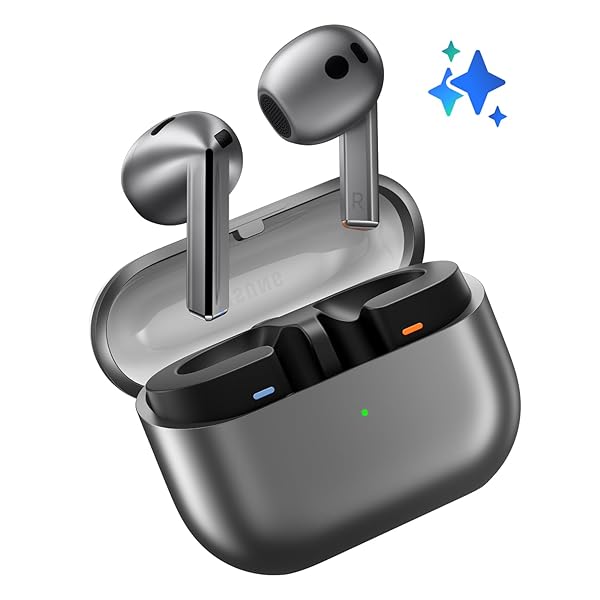 SAMSUNG GALAXY BUDS 3 AI TRUE WIRELESS BLUETOOTH EARBUDS, OPEN TYPE FIT, ACTIVE NOISE CANCELLATION, 360 AUDIO, TOUCH CONTROL, SILVER [US VERSION, AMAZON EXCLUSIVE, 2YR WARRANTY]