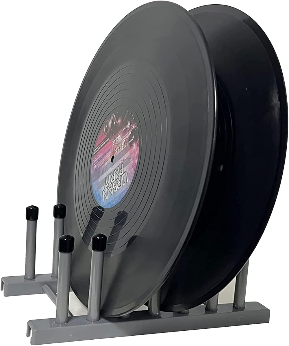 Pmsanzay Vinyl Record Display Stand 6-Album Holder 12"/7" LP Gray