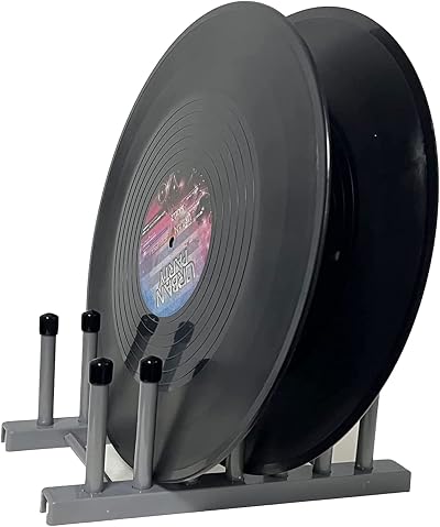 Pmsanzay Vinyl Record Display Stand 6-Album Holder 12"/7" LP Gray