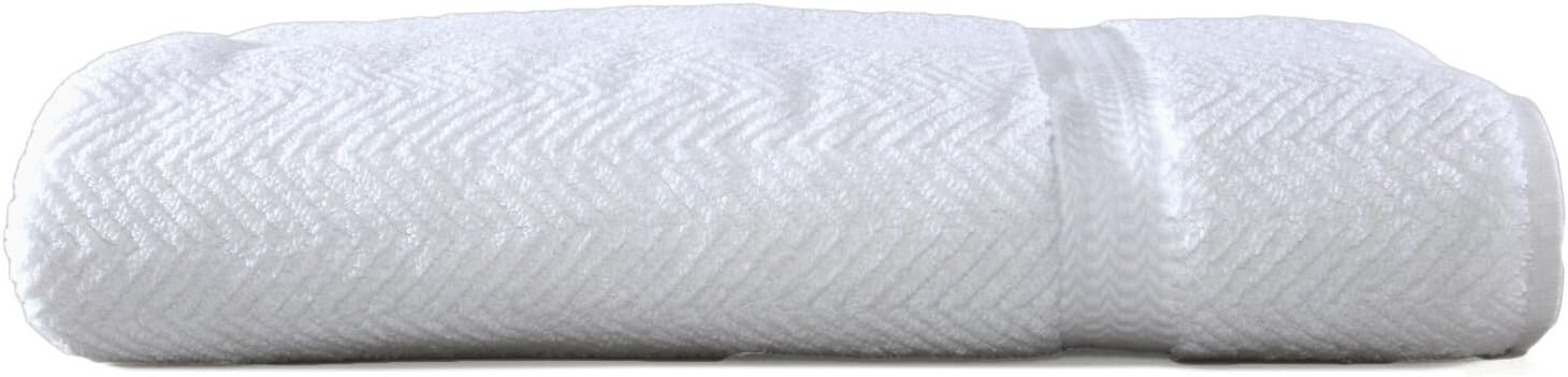 Linum Home Textiles HB00-1BS Herringbone Premium Authentic Soft 100% Turkish Cotton Luxury Hotel Collection Bath Sheet-White