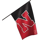FOCO NCAA Nebraska Cornhuskers Unisex Double Sided 40" x 28" Team Logo Vertical Flag, Vertical 40" x 28", One Size