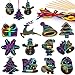 Mocoosy 48 Scratch Christmas Ornaments, Christmas Crafts Kits for Kids Rainbow Color Scratch Paper Cards Hanging Art Decorations DIY Educational Toys Holiday Christmas Xmas Party Favors Set