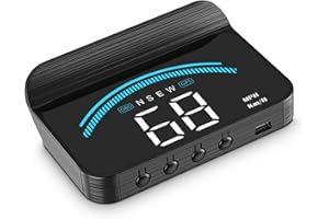 AZIJYV Heads Up Display for Cars Windshield M11,Universal OBD+GPS Digital Speedometer Dual System 3.5 Inches HUD with Speed,Water Temperature,Driving Mileage,Overspeed Alarm,Suitable for All Cars