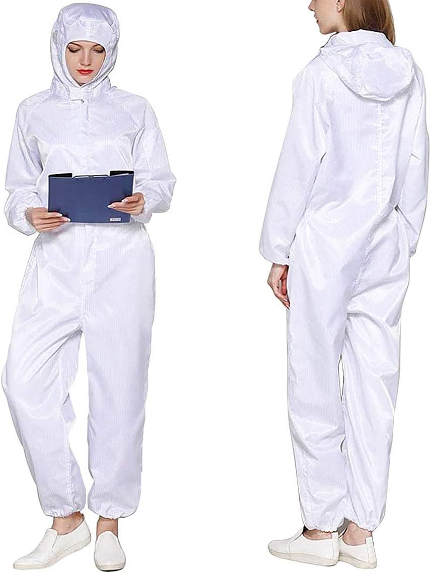 LIKEVER Reusable Protective Coveralls with Hood for Women Medical Washable Coverall Suit Chemical Resistance Anti-Static Uniform