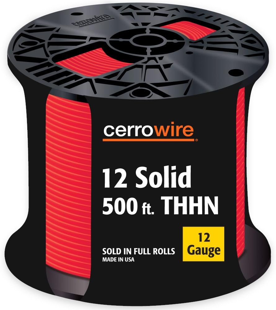 112-1653J 500-Feet 12 Solid THHN, Red