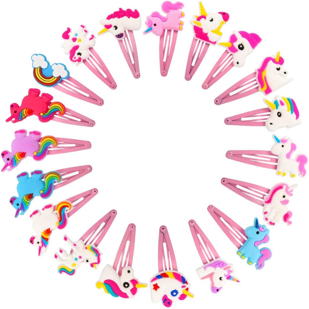 tiopeia 20 PCS Unicorn Hair Clips Cute Unicorn Hair Barrettes Cartoon