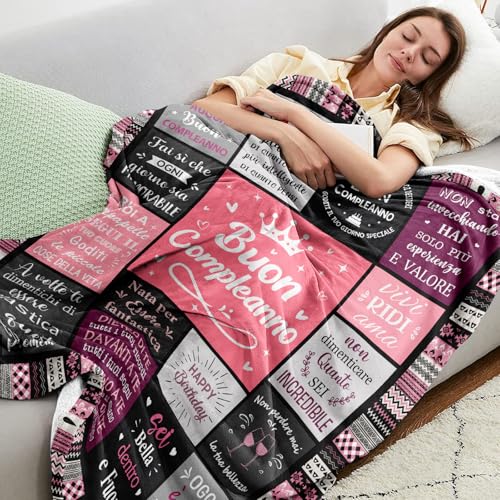 Yesbird Women's Birthday Gift, Best Friend Birthday Gift, Happy Birthday, Birthday Gift for Mother/Daughter/Sister/Girl/Wife/Grandma, Gift Ideas for Women Birthday Useful Blanket 130 x 150 cm