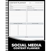 Social Media Content Planner: Simple Organizer Notebook to Plan &amp; Track Your Social Media Content