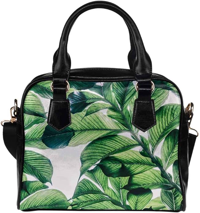 INTERESTPRINT Green Leaf.Tropical Jungle Women's Casual Bag Shoulder