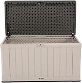 LIFETIME Heavy-Duty Outdoor Storage Deck Box Desert Sand Wood Look 439 L view 4
