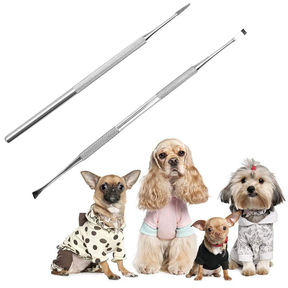 Symphonyw Calculus Remover for Dog, 2pcs Stainless Steel Tarter Remover Oral Tool Pet Dog Cat Dental Teeth Cleaning Tools (2PCS)