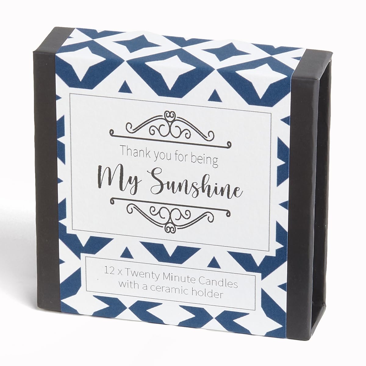 Thank You for Being My Sunshine Candles (wrap). 12 x Twenty Minute Candles with a Ceramic Holder for Relaxation, Meditation, Mindfulness and Well-Being