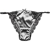SilRiver Womens Silk String Bikini Satin Panties for Women Underwear Shiny Tanga Briefs