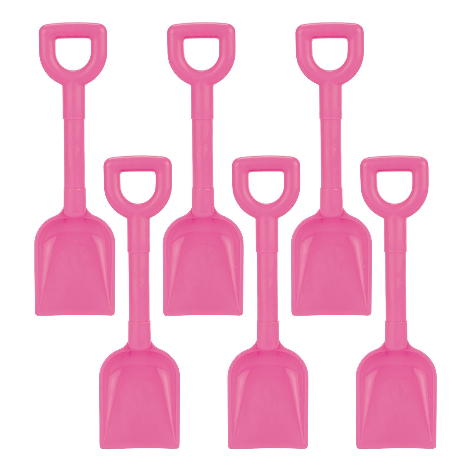 Childrens Kids Small 24cm Plastic Beach Spades - Pink - Set of 6