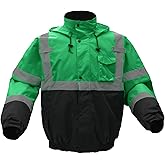GSS High Visibility Reflective Jackets for Men Women Waterproof Hi Vis Safety Jackets with Pockets
