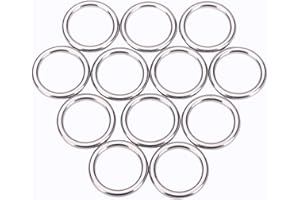 12 Pcs Metal O Rings 1 Inch Heavy Duty 304 Stainless Steel Welded O Ring Multi-Purpose O-Ring for Macrame, DIY Crafts, Hardwa