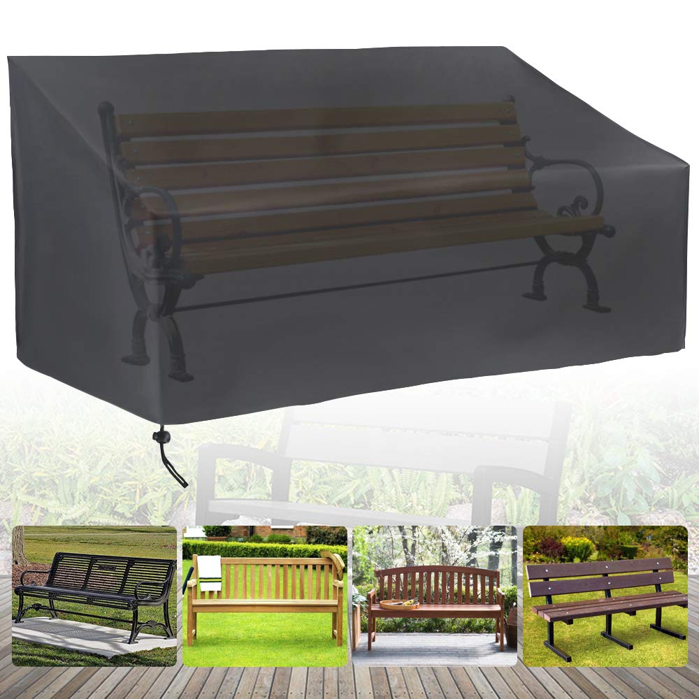 Boseago Outdoor furniture cover waterproof bench Covers 2 Seater Windproof Anti-UV outside seat covers for wooden garden furniture garden benches