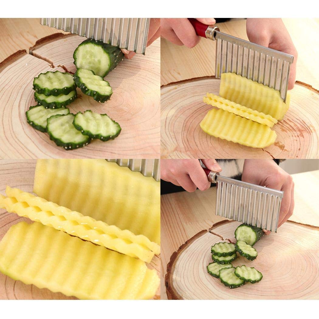 Yerflew New Potato Fold Cutter Kitchen Accessories Vegetable Cutting Knives Slicer Fruit & Vegetable Tools