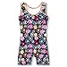 HOZIY Gymnastics Leotards with Shorts for Girls Kids Leo 7/8 Size 7-8 years old Floral Print Biketard Flower Unitards Leo Tumbling Outfits leotardo de gimnasia para niñas