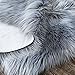 OJIA Deluxe Soft Faux Sheepskin Chair Cover Seat Pad Plain Shaggy Area Rugs for Bedroom Sofa Floor (2ft x 3ft, Grey)