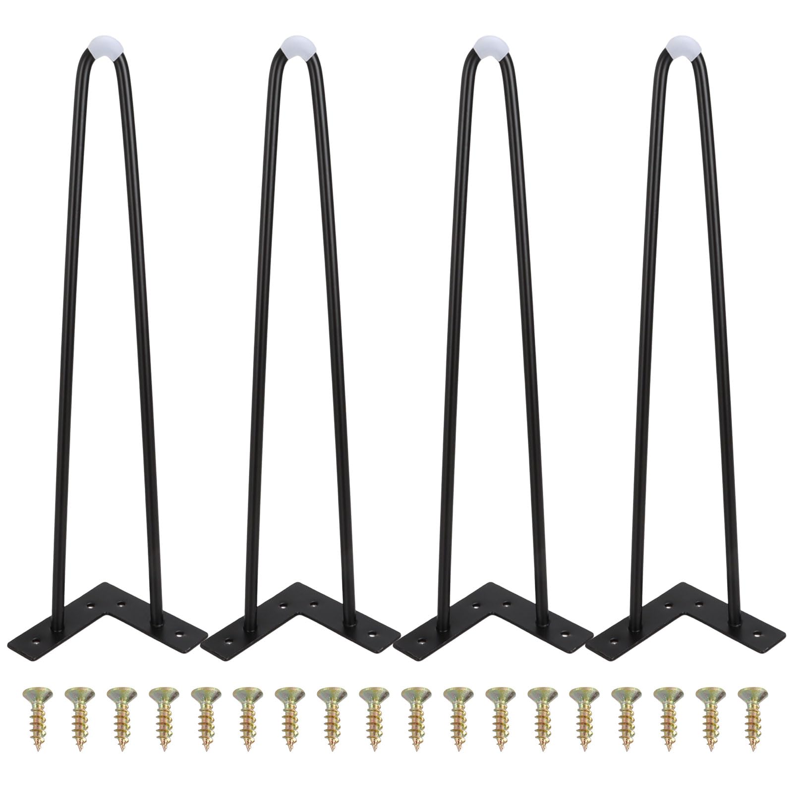 ASelected 4Pcs Hairpin Table Legs 15.7 Inch Metal Furniture Legs 40Cm Heavy Duty Metal Furniture Table With Rubber Floor Protector And Screws Suitable For Diy Cabinet Chair Desk Tabl(Black)