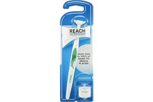 REACH Ultraclean Access Flosser Starter Kit, Unflavored, Plaque Remover for Teeth, for Hard to Reach Areas, Oral Care, PFAS Free, 1 Replaceable Flosser & 8 Refill Heads, 1 Pack