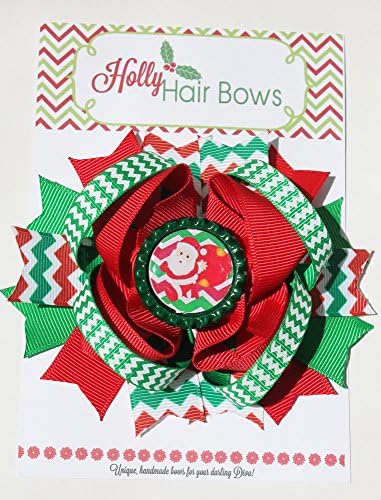 Holly Boutique Christmas Hair Bow /Christmas Hair Clip set for babies and girls (Santa Claus)