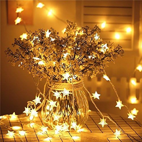 Mabor Star Led String Lights Bulbs Fairy Bubble Lamp Vintage Starry Decorations for Christmas Tree Wedding Party Garden Bedroom 10 Feet 30 Pcs (warm white-star)