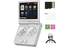 Doriteney RG35XXSP Handheld Retro Game Console 3.5" IPS Screen 64GB TF Card with 5500+ Games, 3300mAH Battery Support WiFi Bluetooth HDMI(Silver)