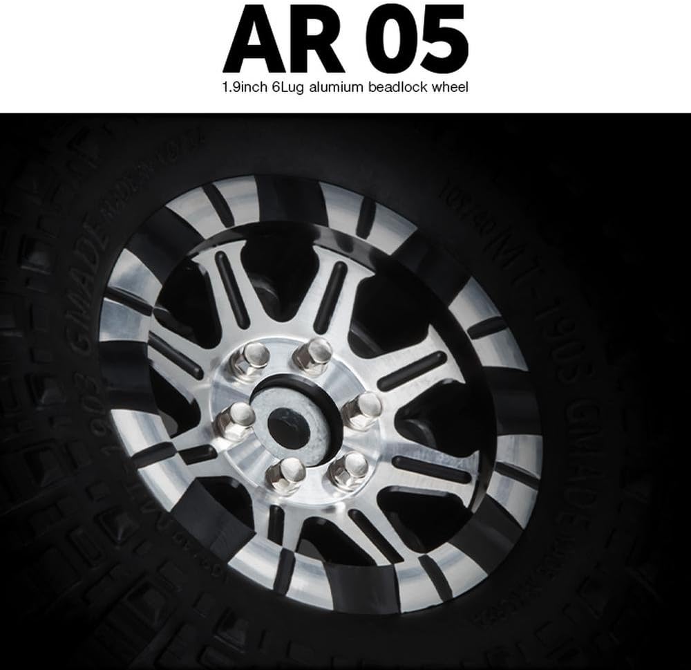 GMade 70414 1.9" AR05 6 Lug Aluminum Bead Lock Wheels (2)