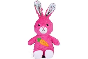 DODODOLA Dog Toys Stuffed Dog Toy with Crinkle Paper Cute Rabbit Plush Bunny Squeaky Dog Easter Toys Dog Chew Toys for Medium Large Breed