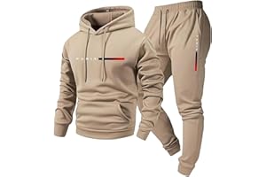 Mens Hoodie & Sweatpants Set, Men's Jogging Workout Sweat, Fleece Track Suit 2 Piece Set