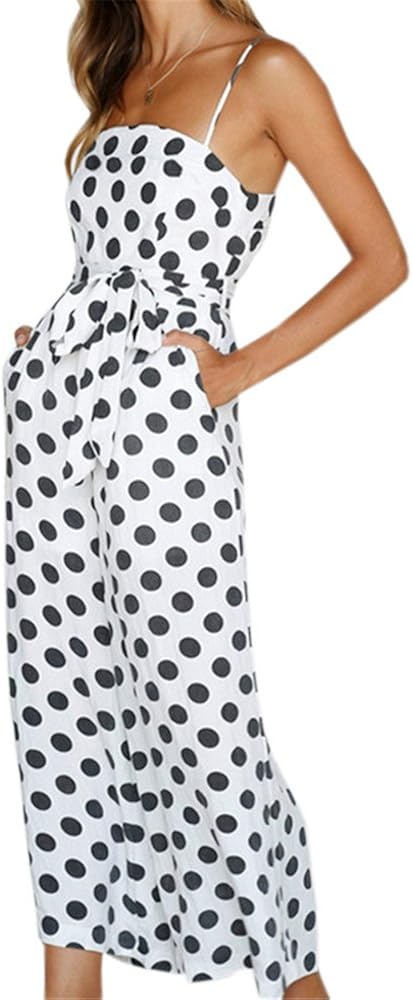 polka dot cropped jumpsuit