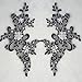 1 Pair Fine Lace Fabric Patches Embroidered Trim Applique Decor Dress Decoration (Black +Silver)