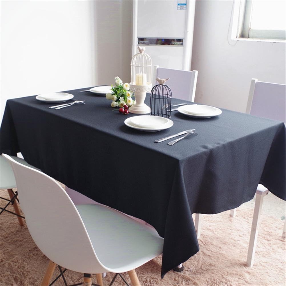 ADDMAT® Tablecloth Plain European Tablecloth Party Wedding Decoration Table Runner Cloth Cover Black , 90*140Cm