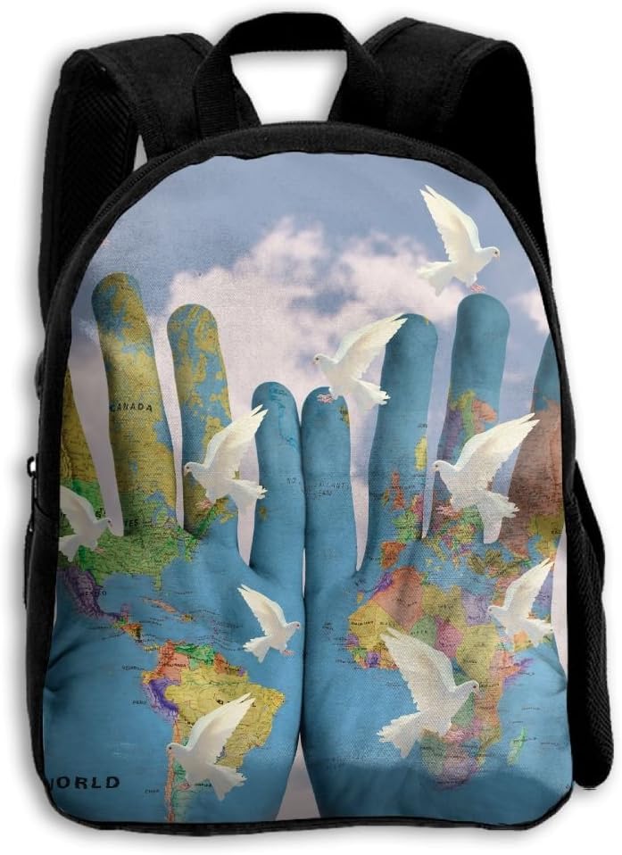 World Harmony Continents Fun Character Backpack Kids School Book Bag