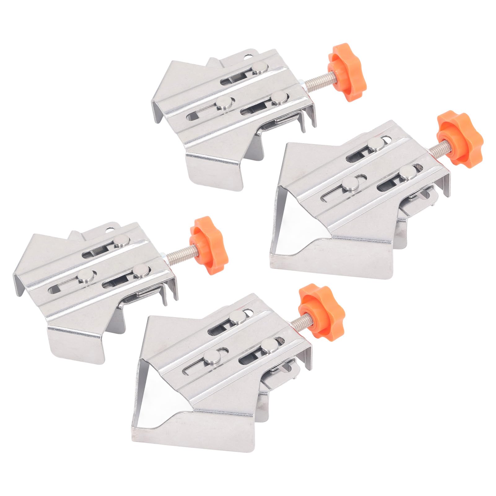Set of 4 Corner Clamps, Stainless Steel 90 Degree Corner Clamp, Right Angle Clamp, Angle Clamp, Welding, Corner Tensioner for Woodworking, Carpentry, Open and Closed