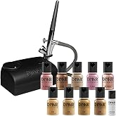Dinair Airbrush Pro Makeup Kit | Make-up Set | Multi-Purpose for Foundation, Blush, Shimmer, Concealer, Eyeliner | Plus Shadow/Brow Stencils &hellip; (10 Piece Kit, Medium)