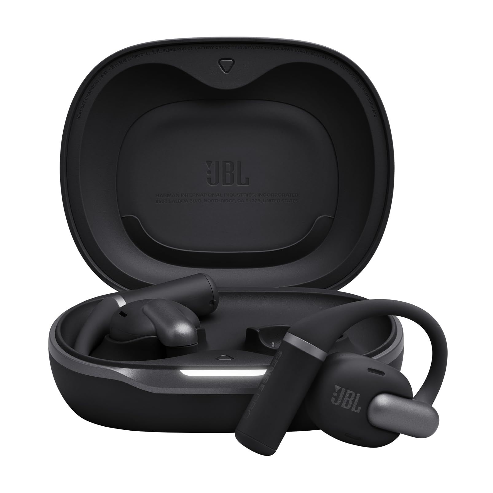 JBL Sense Pro kabellose Open-Ear-Kopfhörer, Hi-Res Audio, 38 Stunden Spielzeit, 4 Mikrofone, IP54 Wasser - und staubgeschützt, JBL OpenSound-Technologie, Spatial Sound, Schwarz