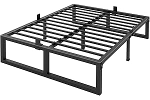 Yitong Angel 14 Inch Queen Bed Frame,3500 lbs Heavy Duty Metal Platform, Steel Slats Support/No Box Spring Needed/Noise Free/Non-Slip/Easy Assembly