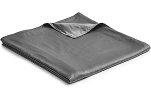 YnM Exclusive Cooling Duvet Cover for Weighted Blankets with 16 Strings (Dark Grey, 48"x72")