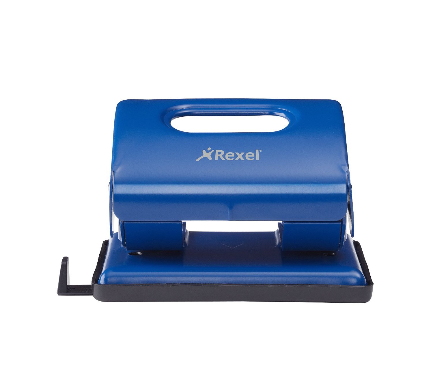 Rexel Value 220 2 Hole Punch, 20 Sheet Capacity, Adjustable Guide Bar, Metal, Blue, 2100762
