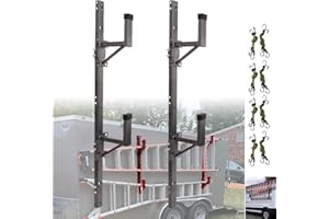 NIXFACE Enclosed Trailer Ladder Rack mounts to The Exterior Side Wall,Carry 2 or 1 Ladders